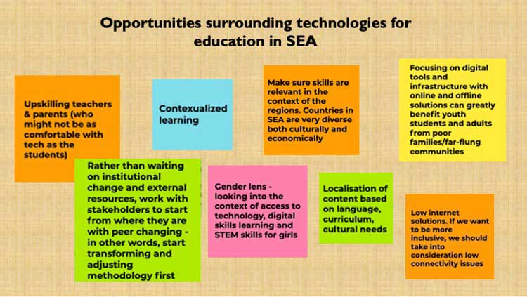 opportunities surrounding technologies for education in SEA
